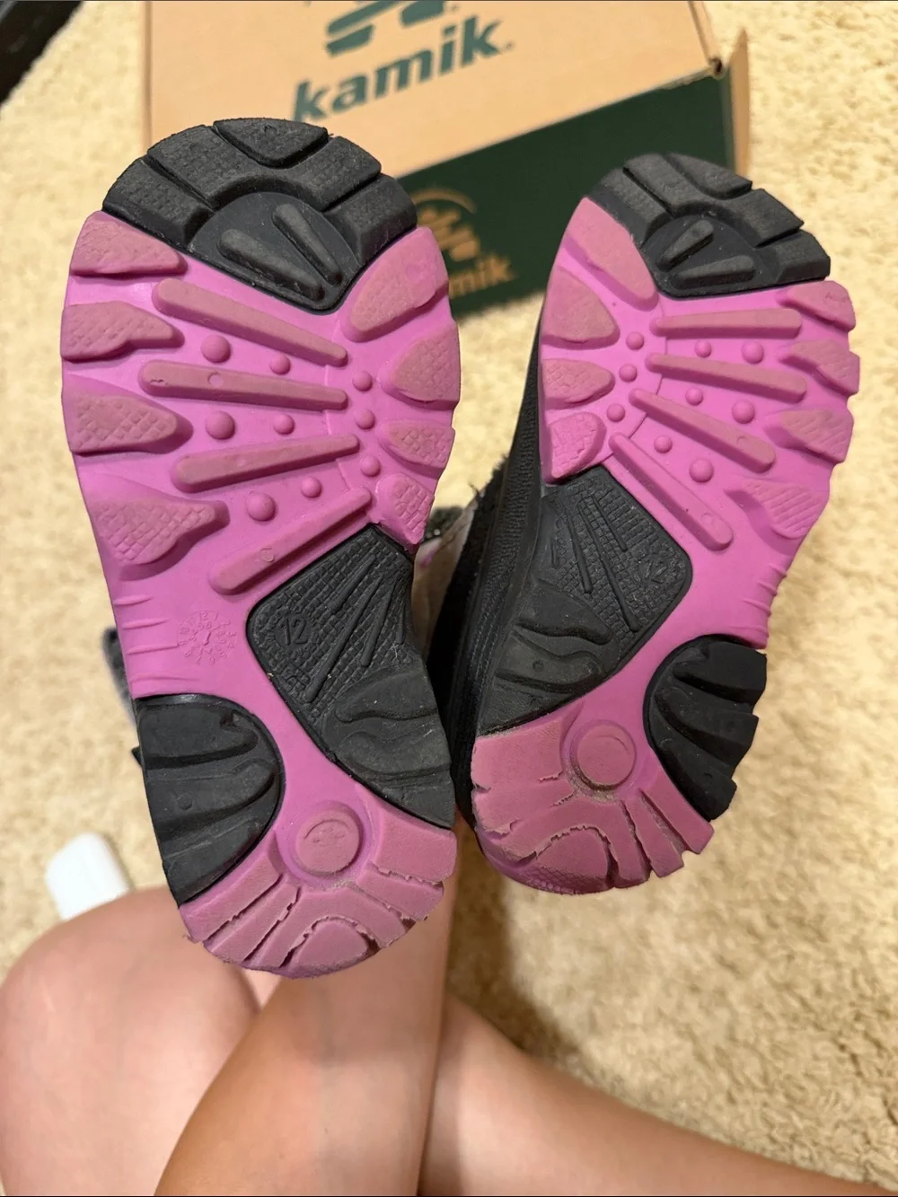 Kamik Kids Black Gray and Purple Winter Snow Boots